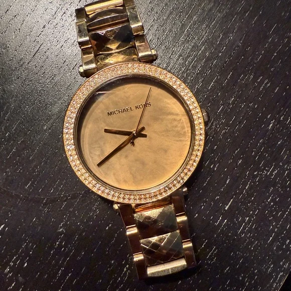 Michael Kors Gold Watch with Crystal Accents - Picture 3 of 10